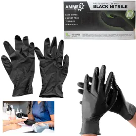 100 Nitrile Disposable Gloves Powder Free Non Latex Food Grade Clean Large Black