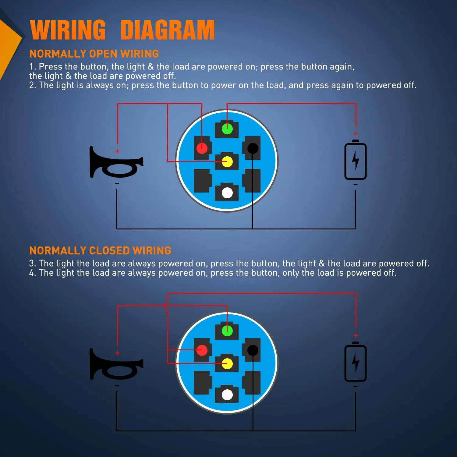 16MM Raised Speaker Horn Momentary Push Button Switch