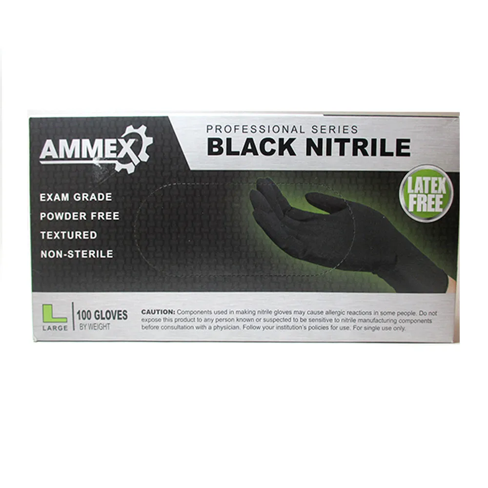 200 Nitrile Disposable Gloves Powder Free Non Latex Food Grade Clean Large Black