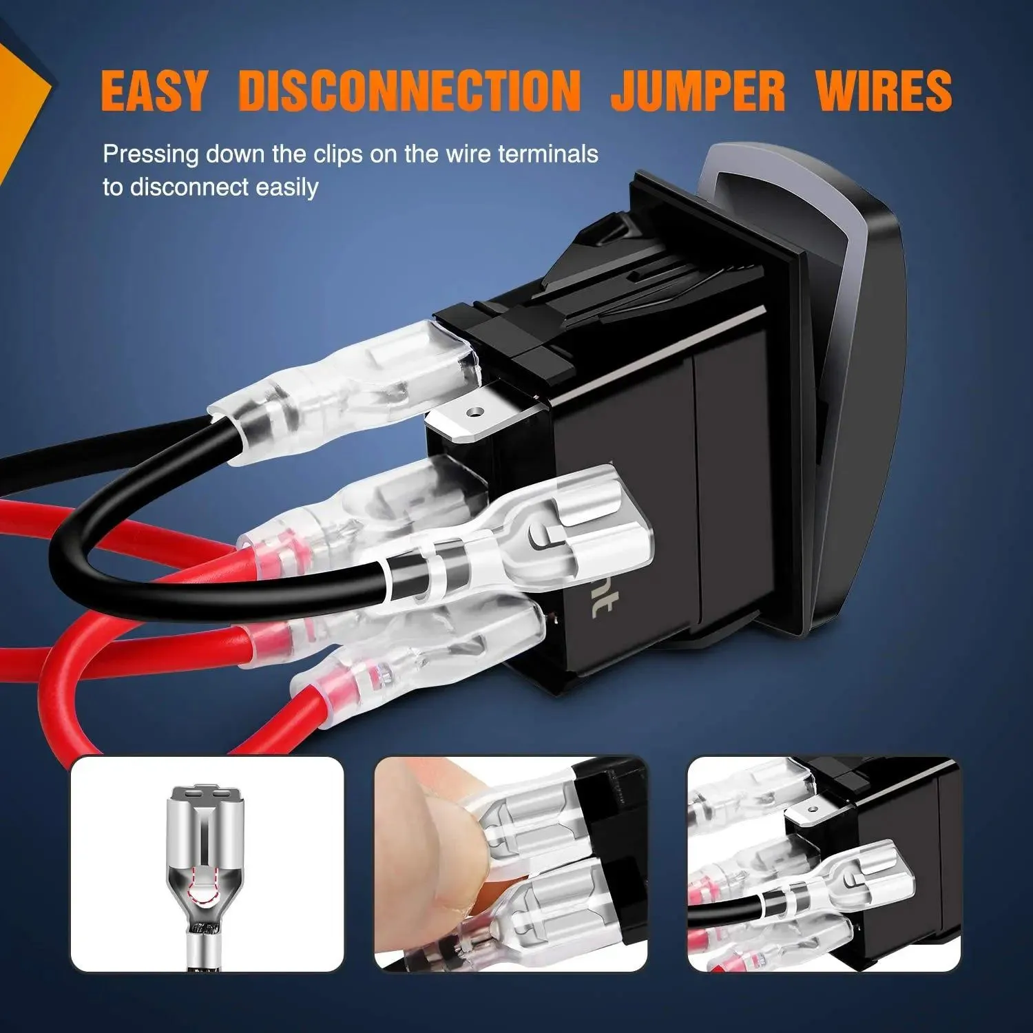 5Pin Laser On/Off Momentary Horn Rocker Switch Blue