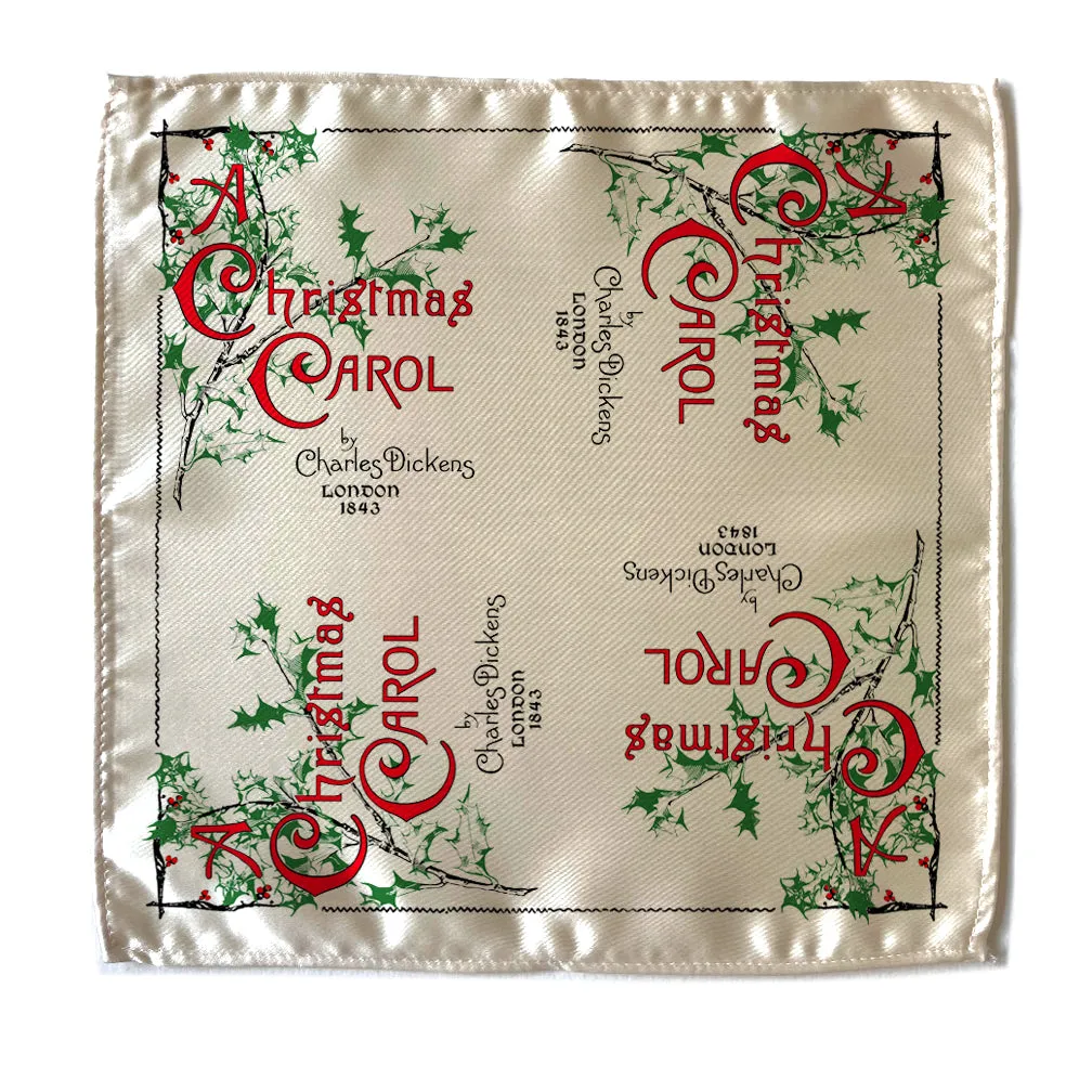 A Christmas Carol by Charles Dickens Pocket Square, Book Pocket Square, Christmas Gift for Men, Elegant Men's Holiday Accessory, Handkerchief, Book Gift