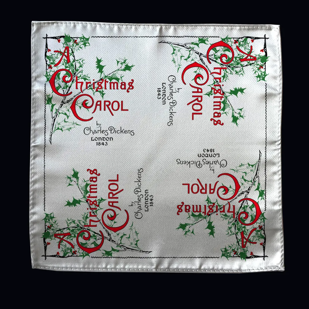 A Christmas Carol by Charles Dickens Pocket Square, Book Pocket Square, Christmas Gift for Men, Elegant Men's Holiday Accessory, Handkerchief, Book Gift