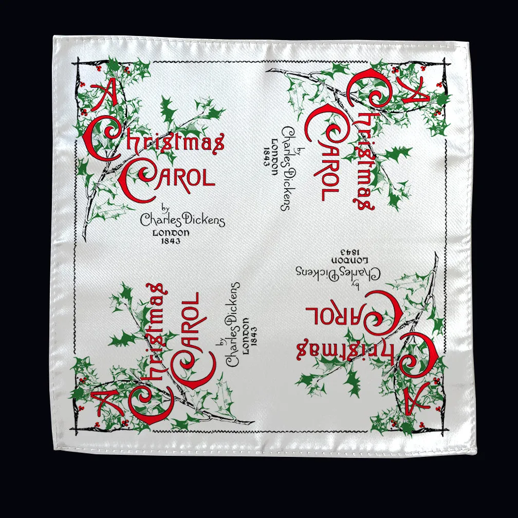 A Christmas Carol by Charles Dickens Pocket Square, Book Pocket Square, Christmas Gift for Men, Elegant Men's Holiday Accessory, Handkerchief, Book Gift