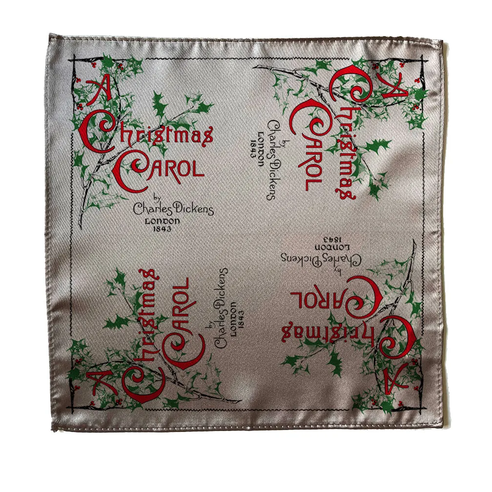 A Christmas Carol by Charles Dickens Pocket Square, Book Pocket Square, Christmas Gift for Men, Elegant Men's Holiday Accessory, Handkerchief, Book Gift