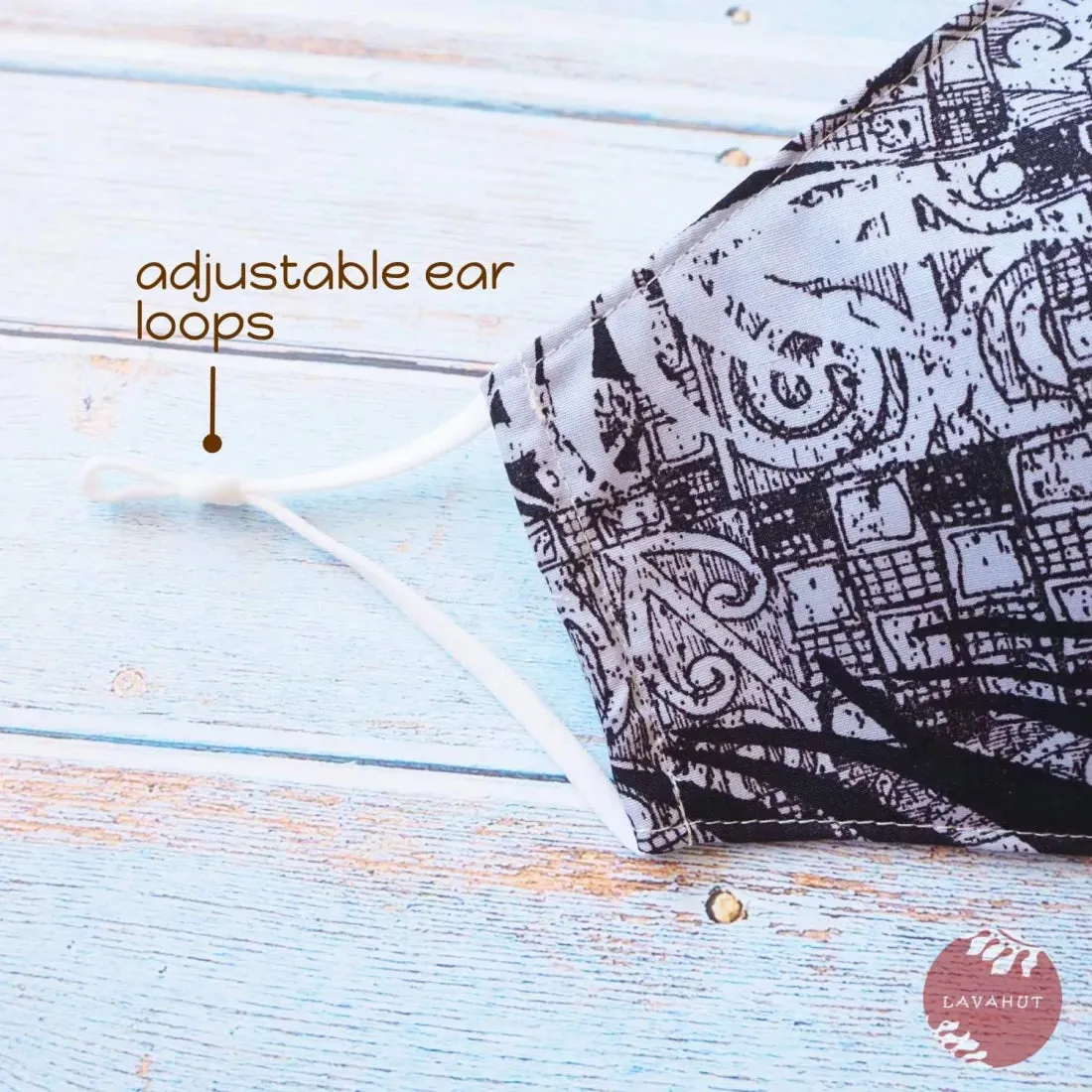 Adjustable Fashion Face Mask • Blue Haleakala