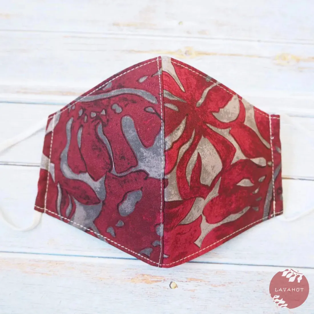 Adjustable Tropical Face Mask • Red Pahoehoe