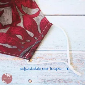 Adjustable Tropical Face Mask • Red Pahoehoe