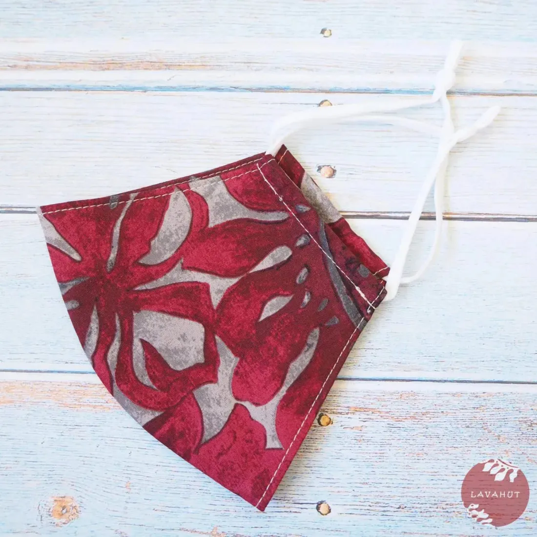 Adjustable Tropical Face Mask • Red Pahoehoe