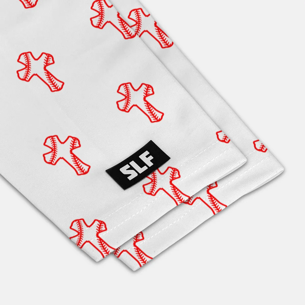 Baseball Cross Pattern White UV Arm Sleeves (pair)