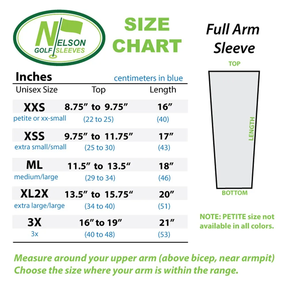 Black Full Arm Golf Sleeves