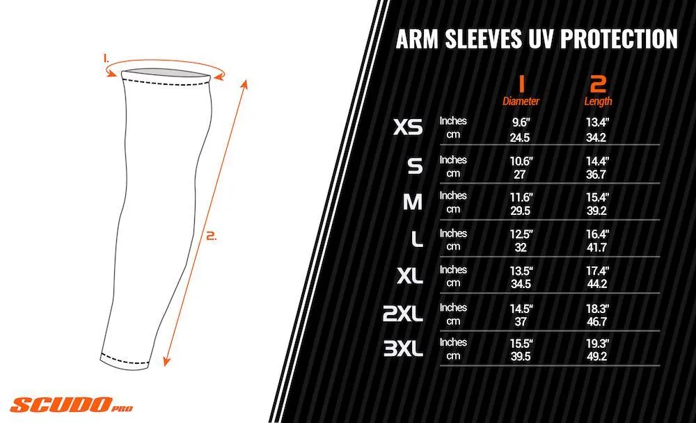 Buryatia ScudoPro Compression Arm Sleeves UV Protection Unisex - Walking - Cycling - Running - Golf - Baseball - Basketball