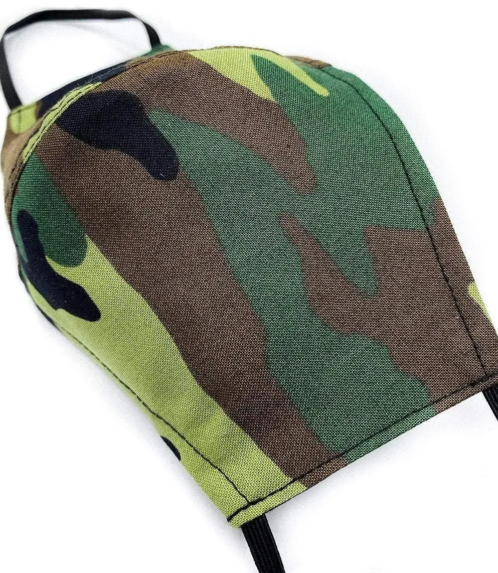 Camouflage Face Masks with Filter Pocket | 100% Organic Linen and 100%
