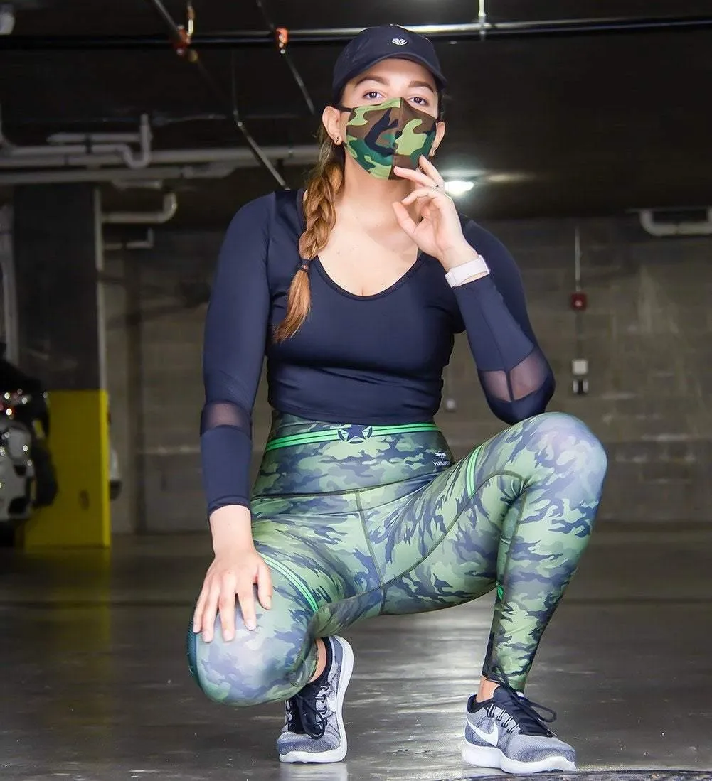 Camouflage Face Masks with Filter Pocket | 100% Organic Linen and 100%