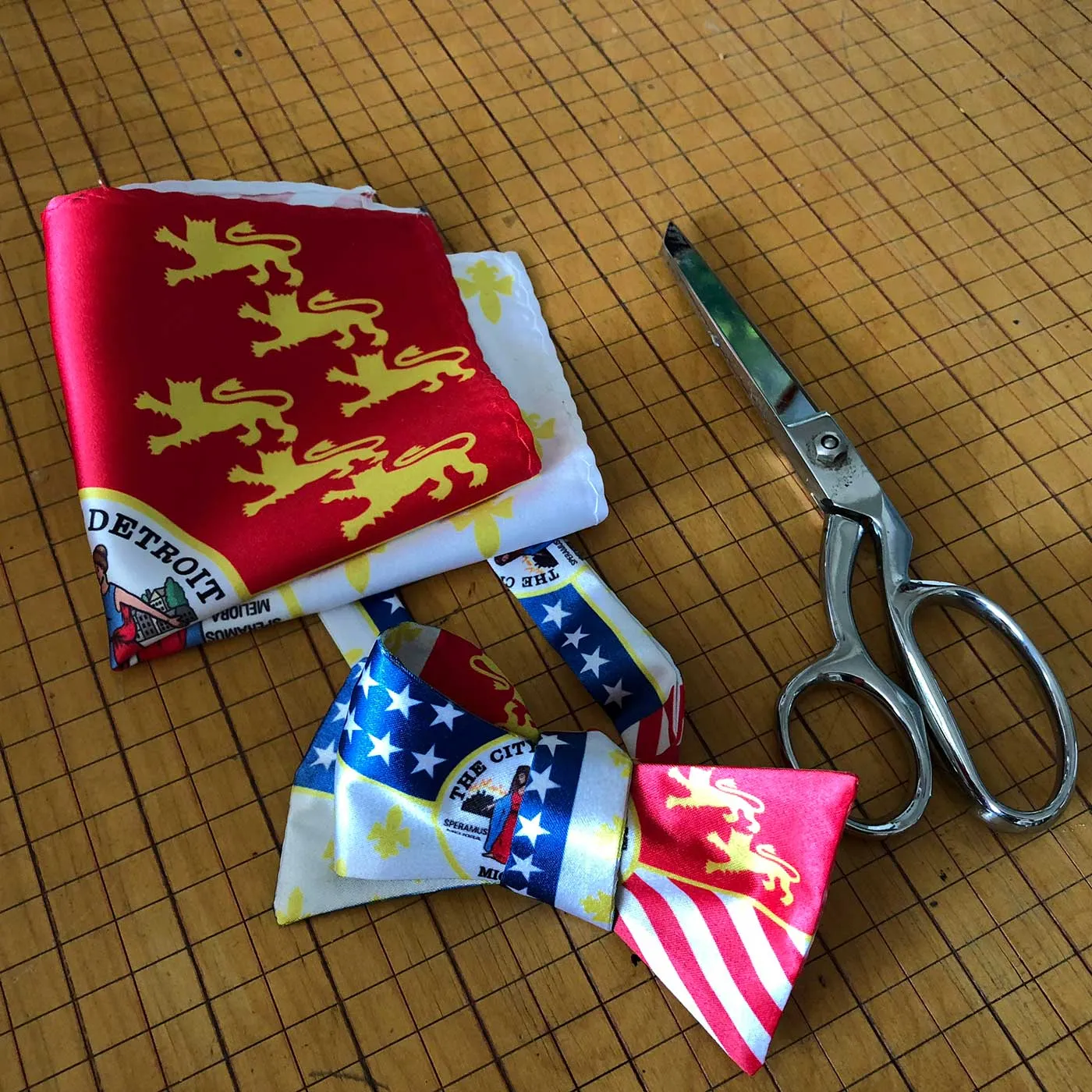 Detroit City Flag Pocket Square