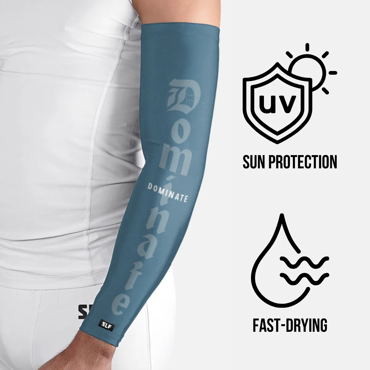 Dominate Stone Blue UV Arm Sleeves (pair)