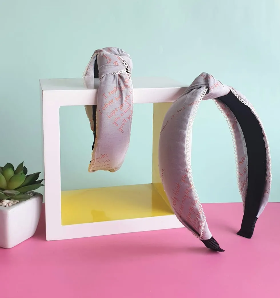 Expressive Textual Knotted Headband