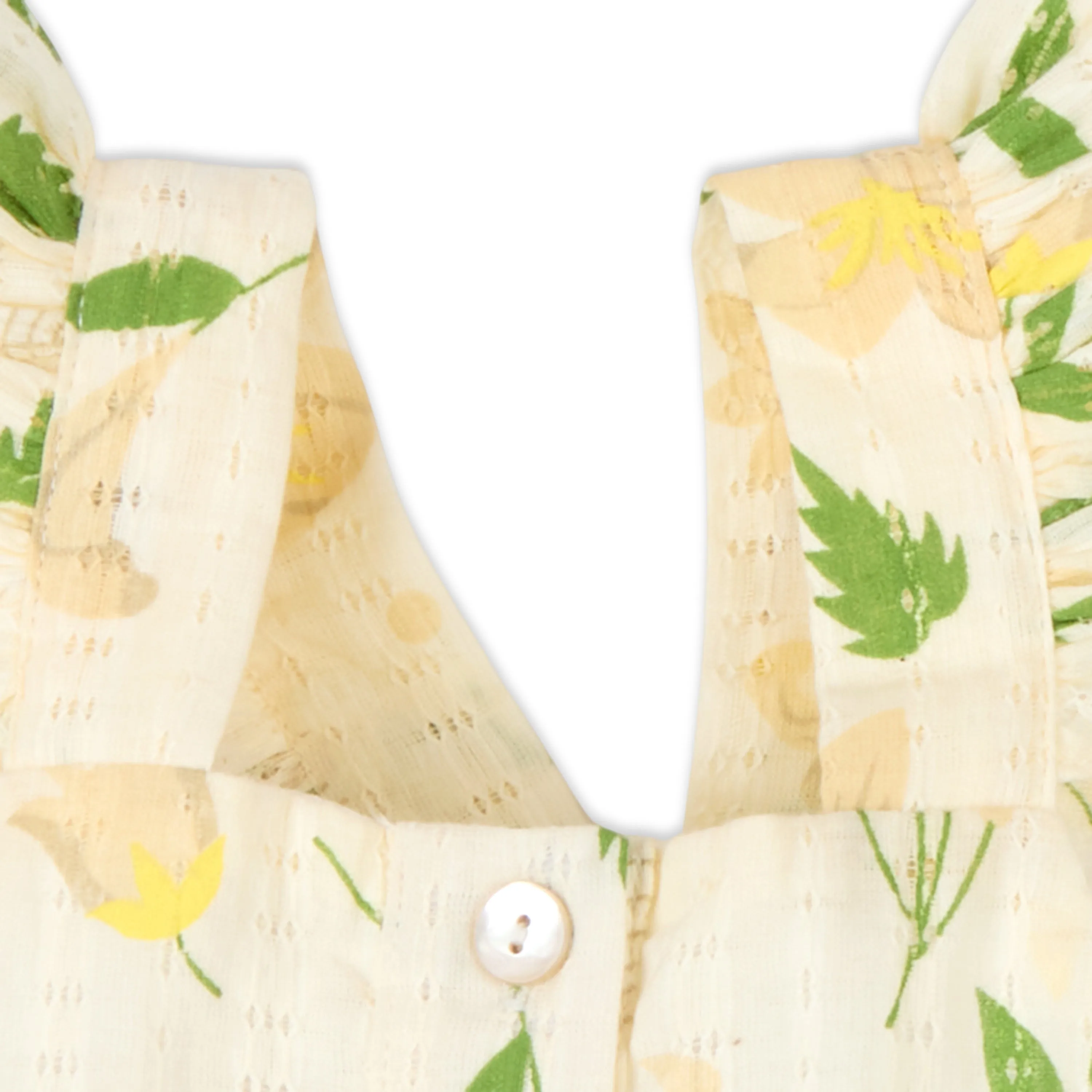 Floral Printed Rah-Rah Dress With Bloomer & Hairband - Light Yellow