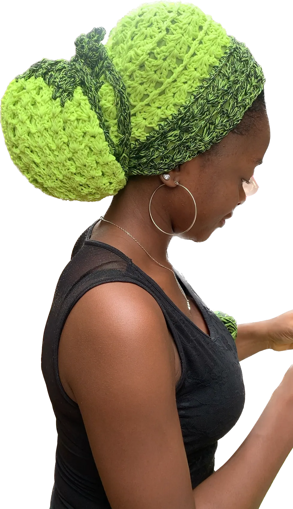 'Gèlè' Crochet Durag in Neon Green
