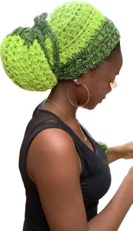 'Gèlè' Crochet Durag in Neon Green