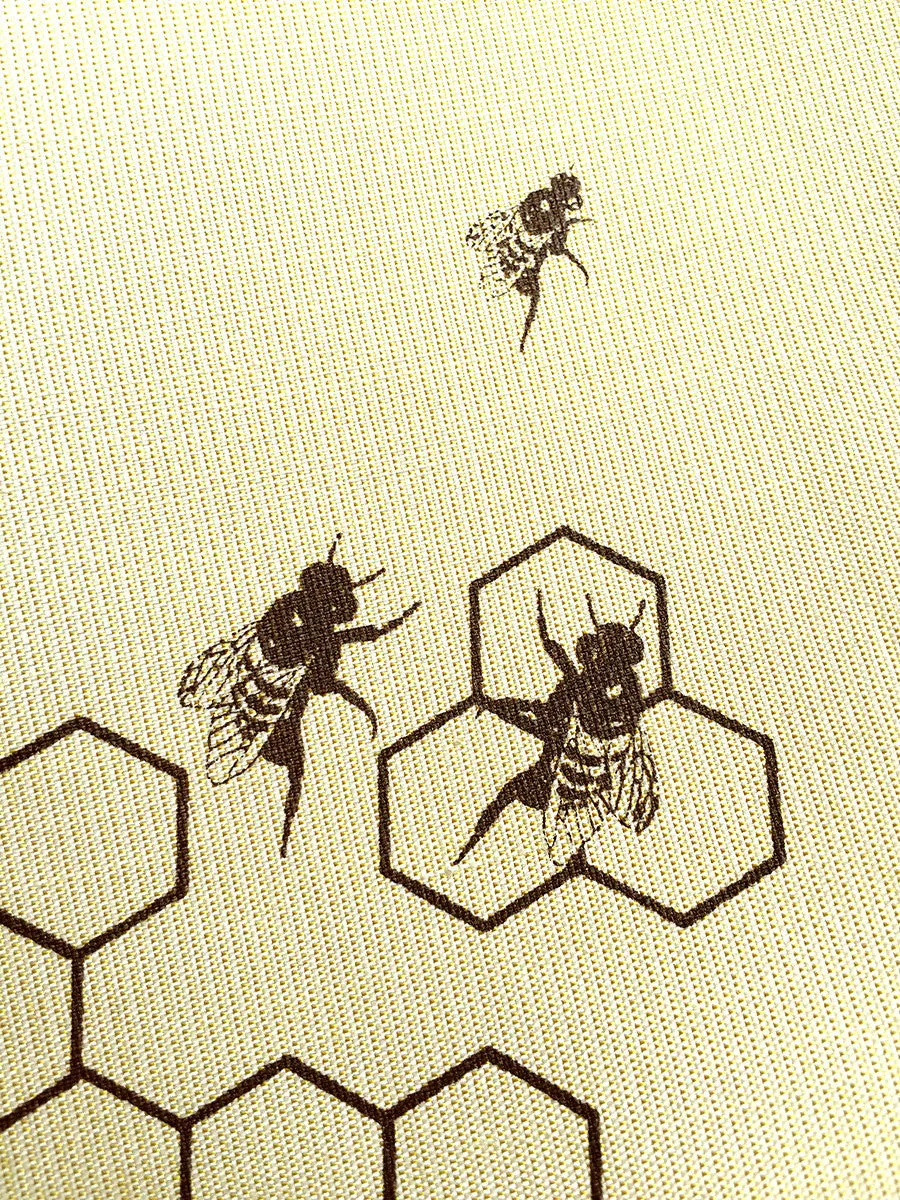 Honey Bee linen pocket square. "Oh Honey!"