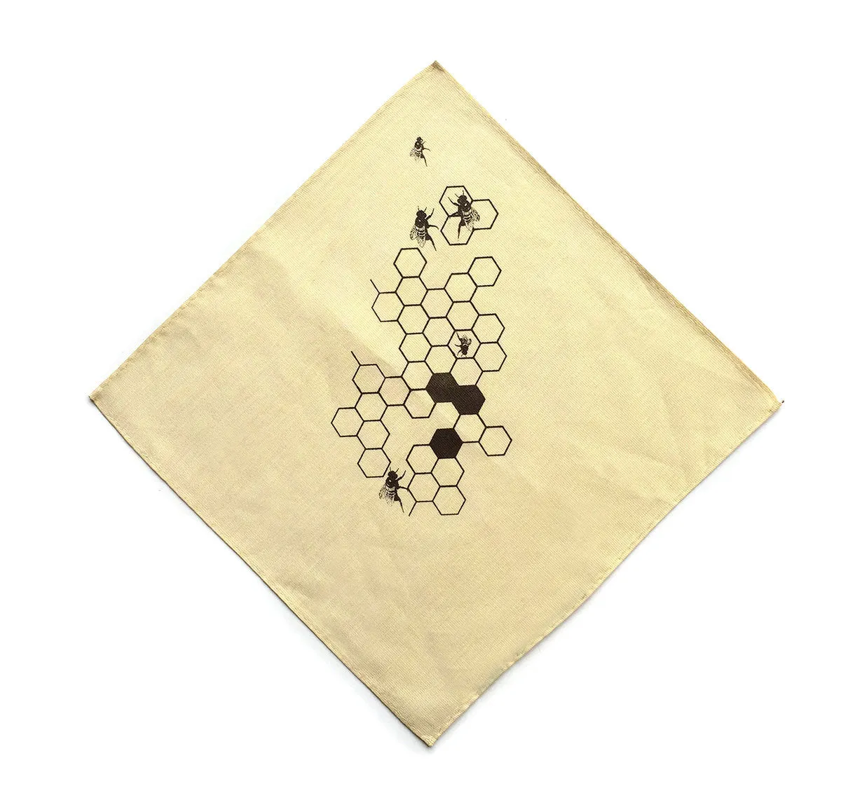 Honey Bee linen pocket square. "Oh Honey!"