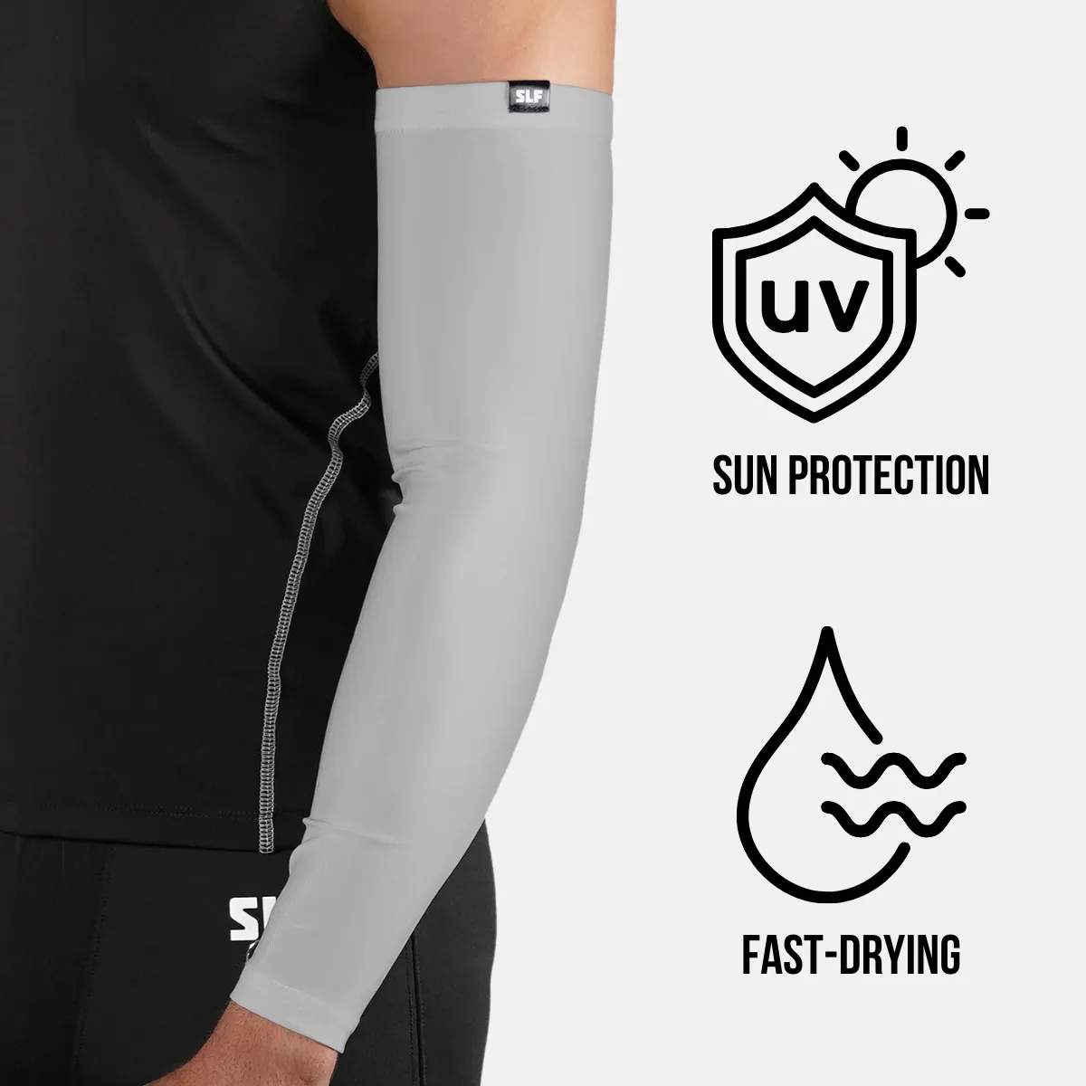 Hue Light Gray UV Arm Sleeves (pair)