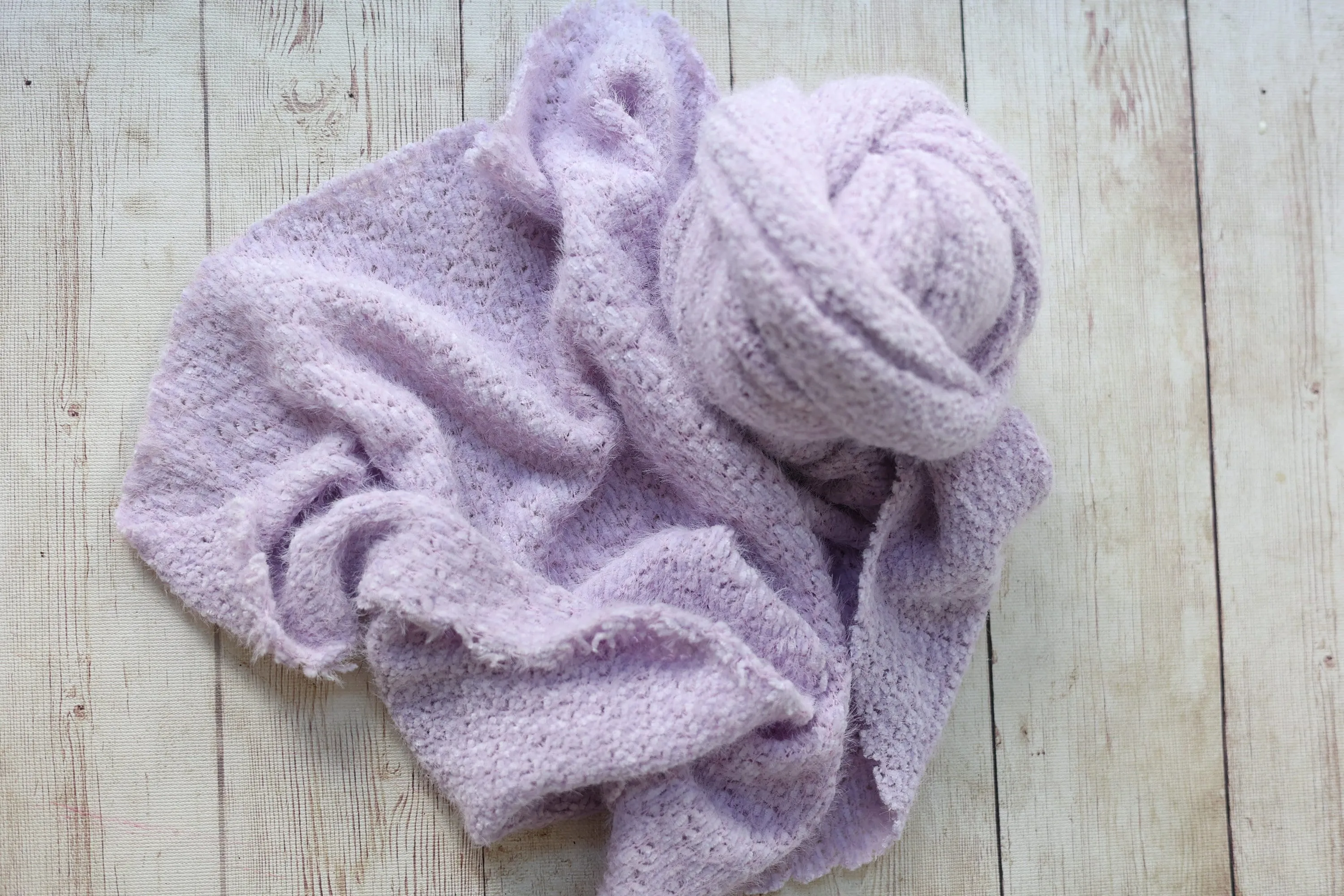 Josie Collection lavender sweater stretch brushed  knit posing fabric wrap