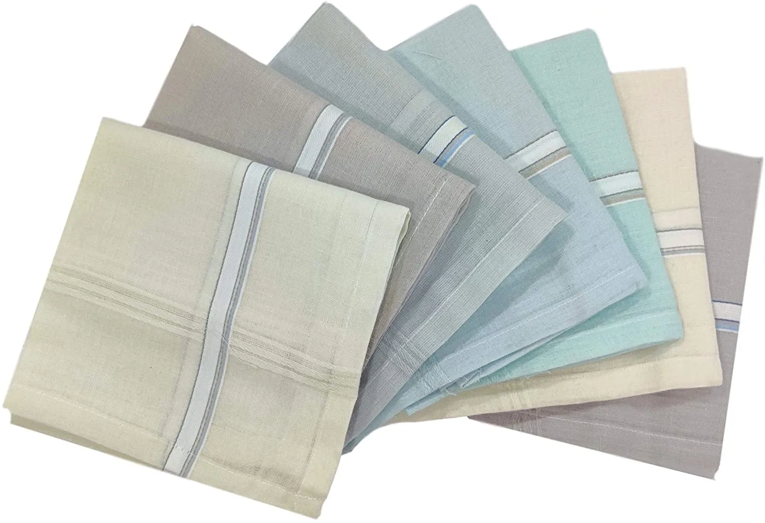 Kuber Industries Premium Cotton Men's Handkerchief|Pocket Hanky For Men|Neat Stiched With Printed Colors " 50x50 CM"|Pack of 6 (Light Multi)