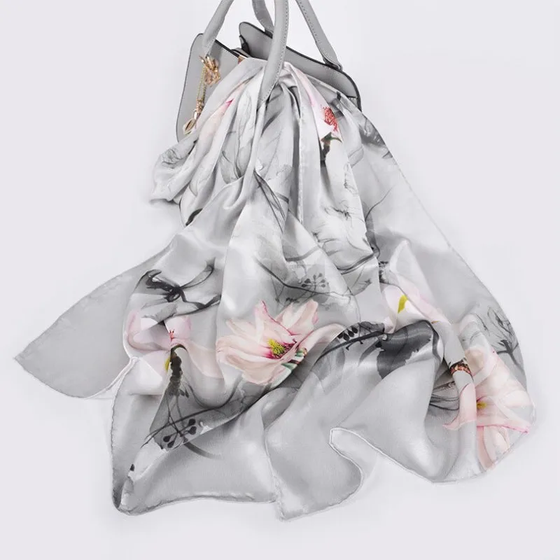Multi-style Floral Fashion Pure Silk Shawl Scarf