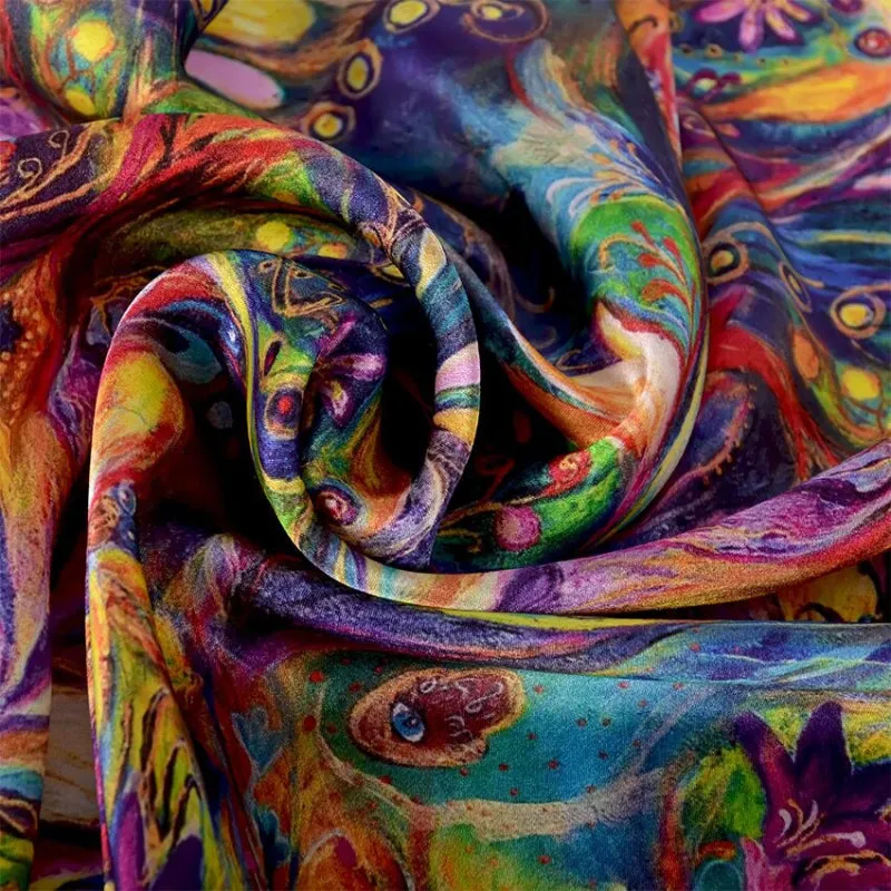 Multi-style Floral Fashion Pure Silk Shawl Scarf