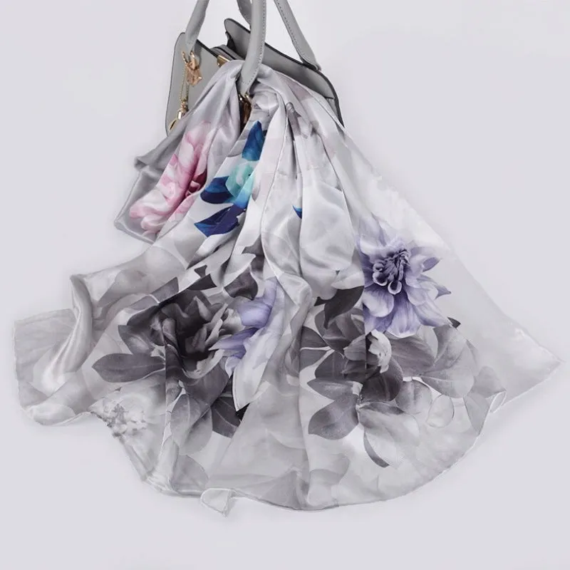 Multi-style Floral Fashion Pure Silk Shawl Scarf