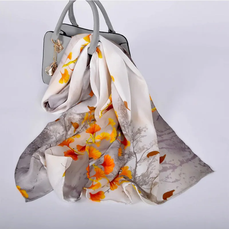 Multi-style Floral Fashion Pure Silk Shawl Scarf