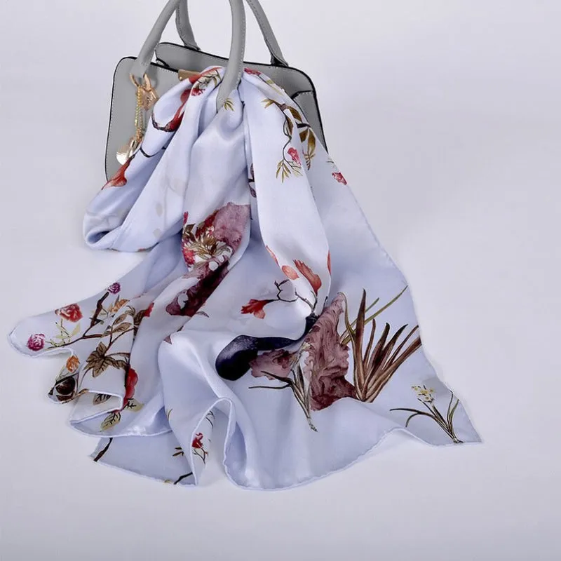 Multi-style Floral Fashion Pure Silk Shawl Scarf