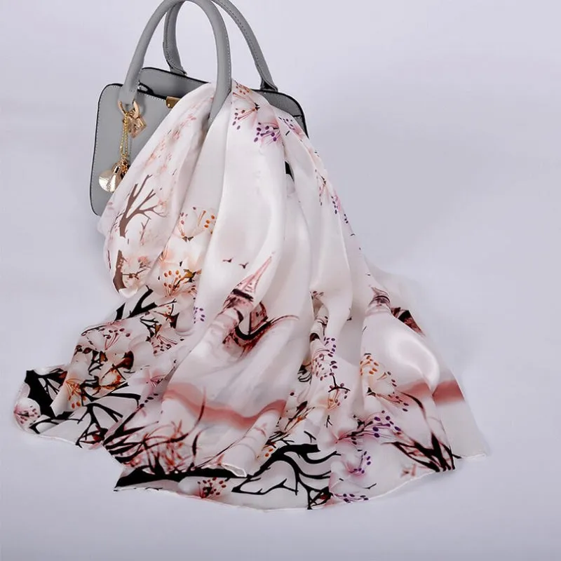 Multi-style Floral Fashion Pure Silk Shawl Scarf