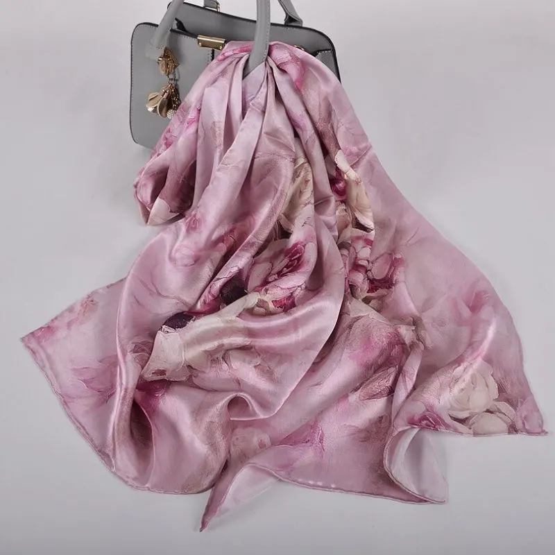 Multi-style Floral Fashion Pure Silk Shawl Scarf