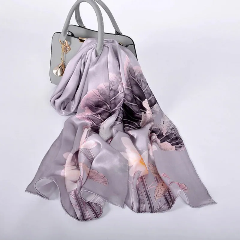 Multi-style Floral Fashion Pure Silk Shawl Scarf