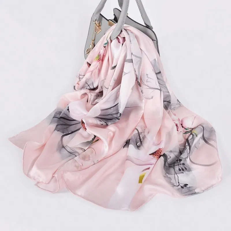 Multi-style Floral Fashion Pure Silk Shawl Scarf