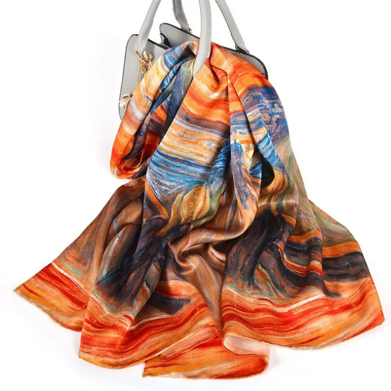 Multi-style Floral Fashion Pure Silk Shawl Scarf