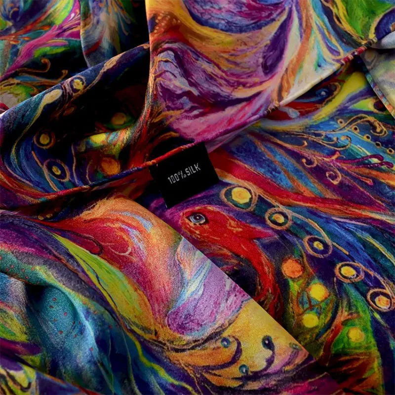 Multi-style Floral Fashion Pure Silk Shawl Scarf