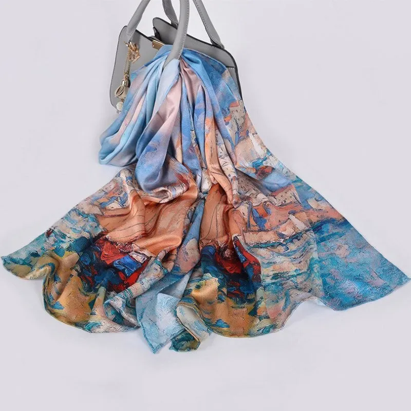 Multi-style Floral Fashion Pure Silk Shawl Scarf