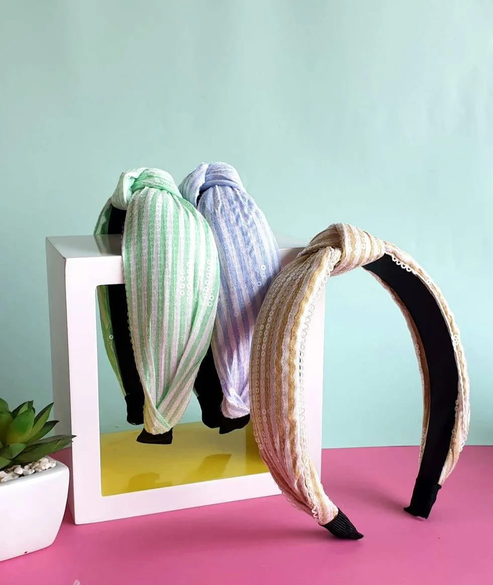 Pastel Cool Colour Wide Knotted Headband