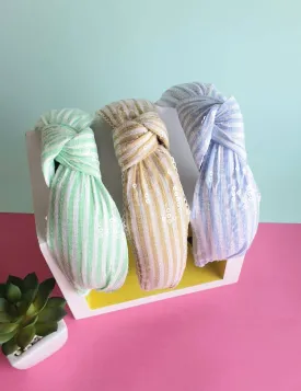 Pastel Cool Colour Wide Knotted Headband