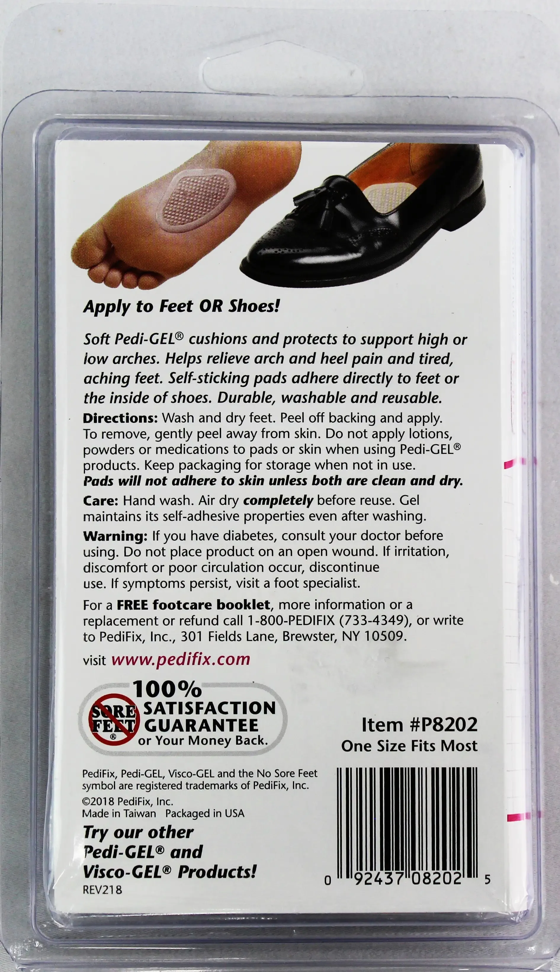 PediFix Pedi-GEL Arch Pads – Cushioning Support for Aching Arches