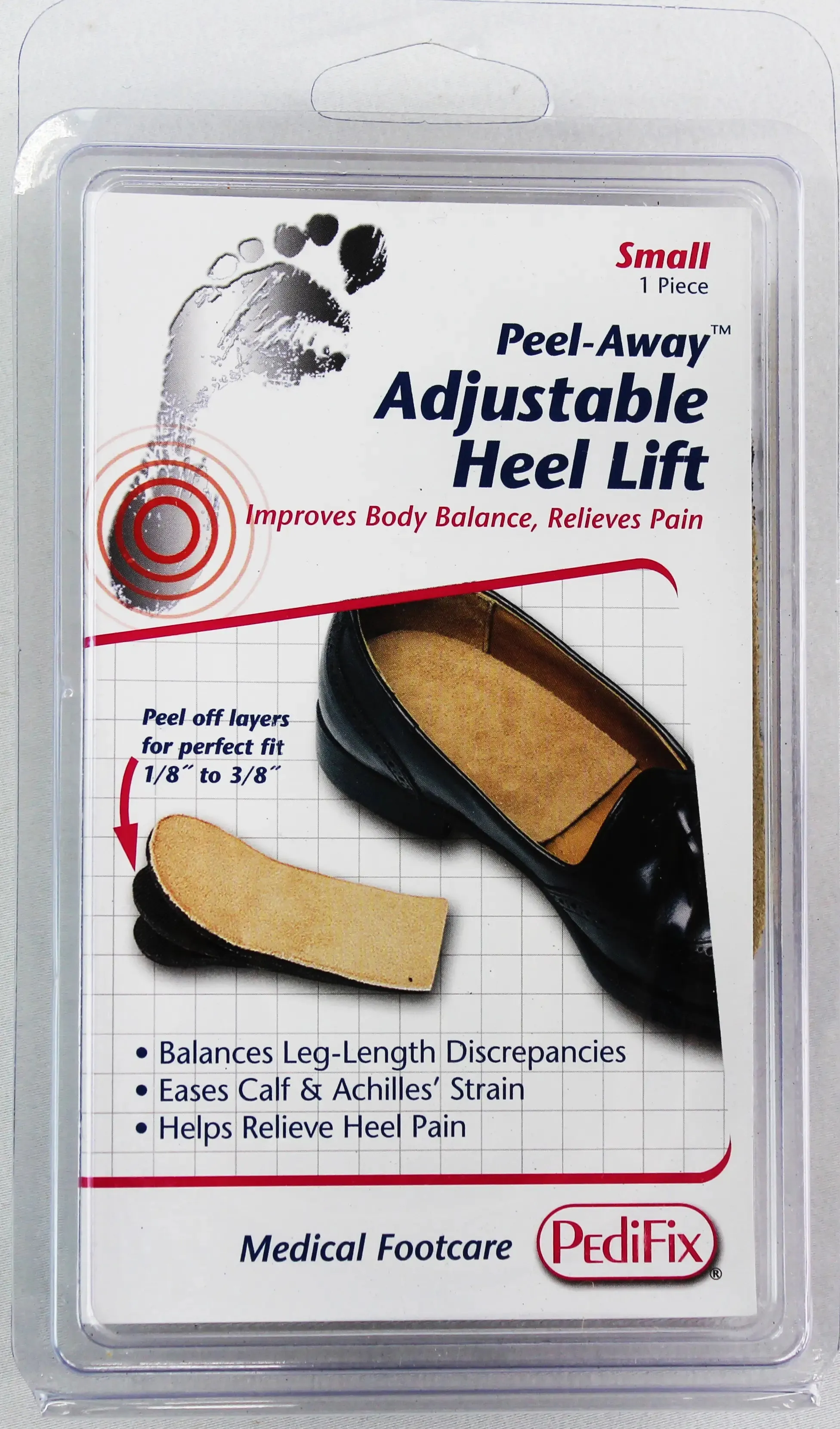 PediFix Peel-Away Adjustable Heel Lift – Relief for Leg Imbalance & Heel Pain
