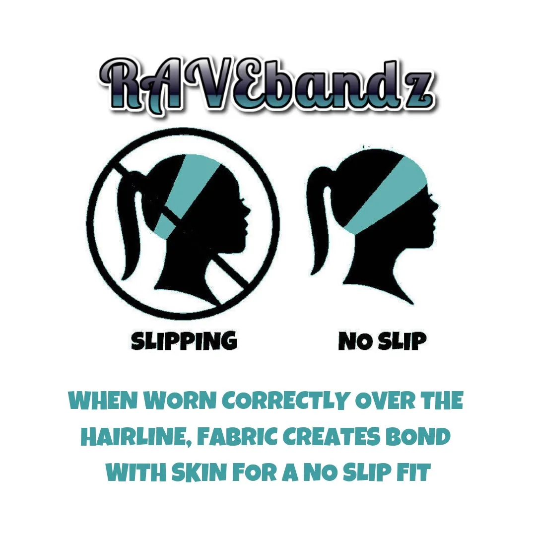 RAVEbandz The Pro - Wide Stretch Headband (Retro Wave)