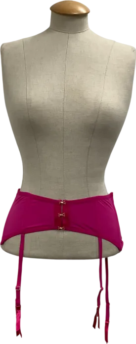 Savage X fenty Pink See Thru U Suspender Belt UK S