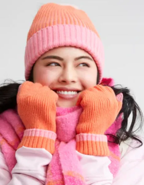 SHIRALEAH Touchscreen Gloves-Orange Joy