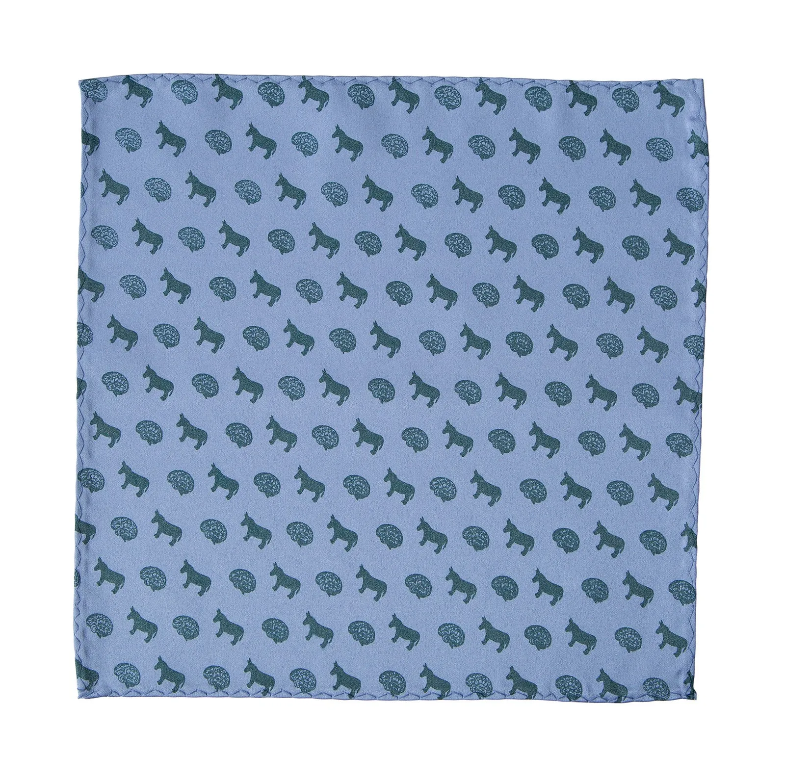 Smart Ass Pocket Square, Brains and Donkeys Pattern Print