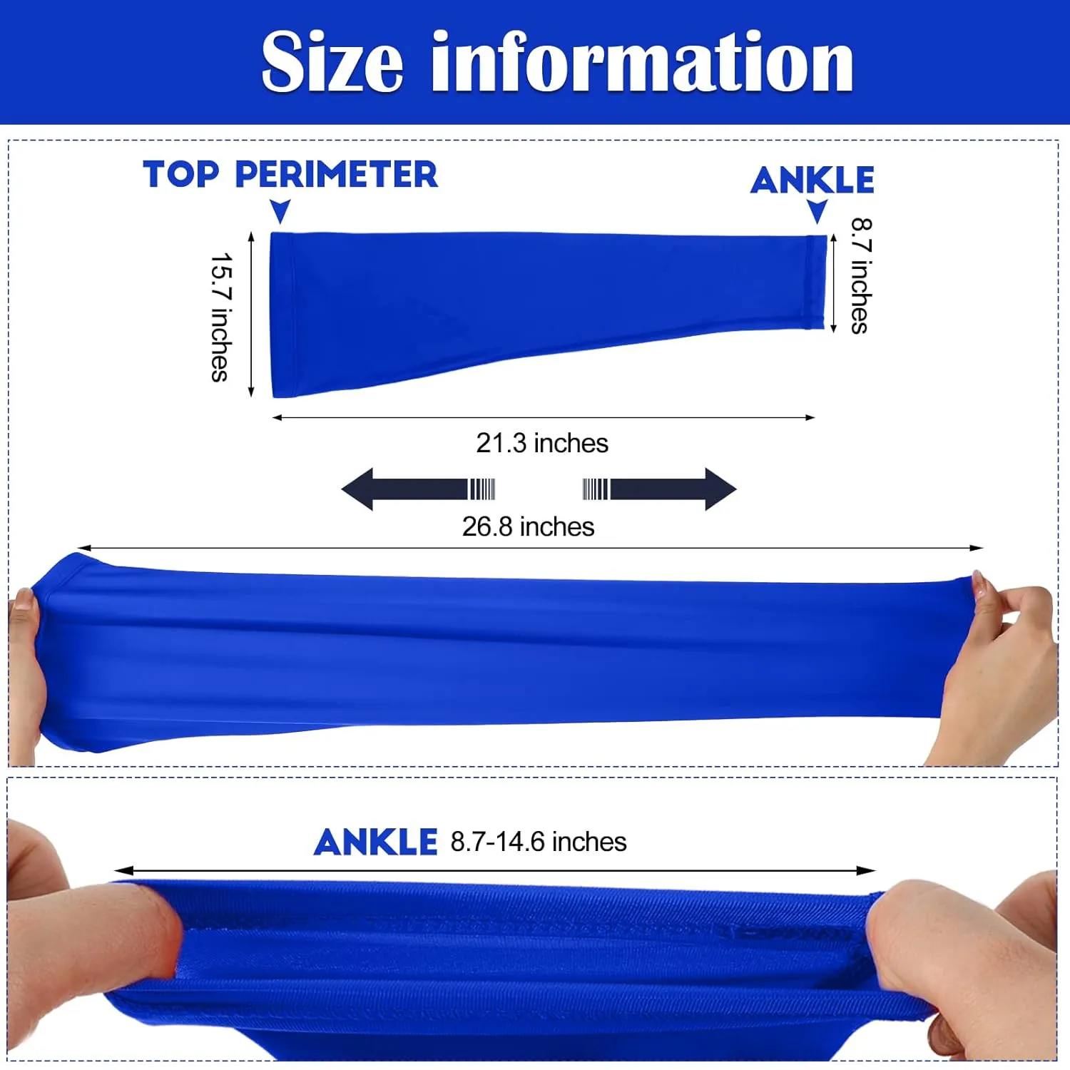 Sports Compression UV Long Leg Sleeves for Running Basketball Football Cycling and Other Sports for Men, Women, Youth (Black, White, Blue, Gray,8 Pieces)