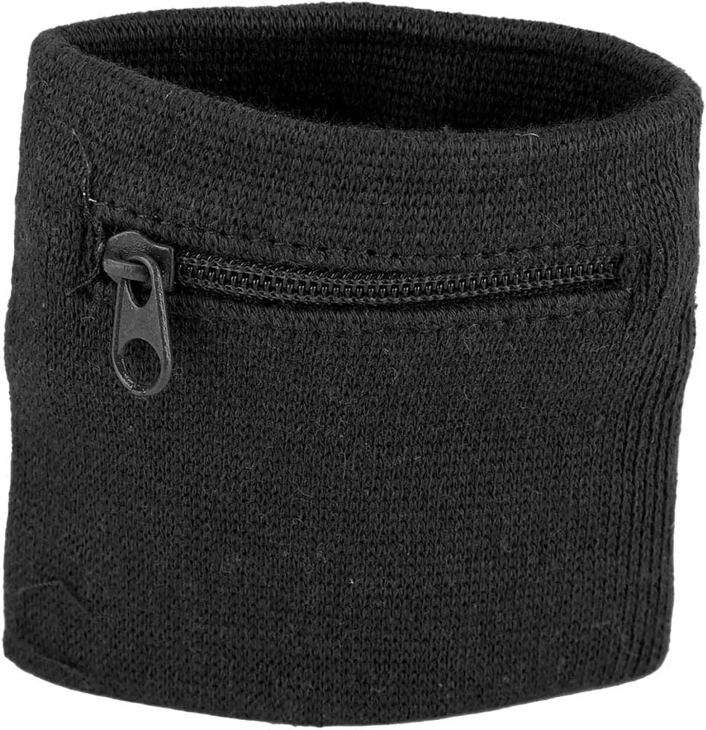 Sports Wristband, Zipper Workout Wallet Gym Wrist Bag Breathable Pocket for Running Cycling Sports Keys Storage(Black)